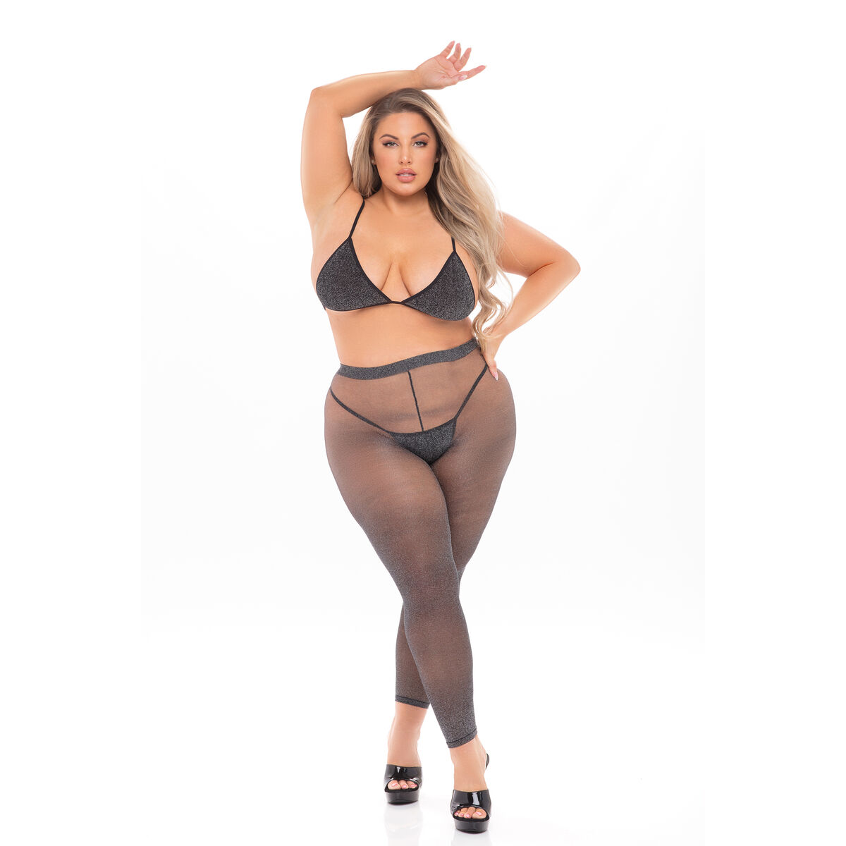Set di Lingerie Pink Lipstick Nero (XL)